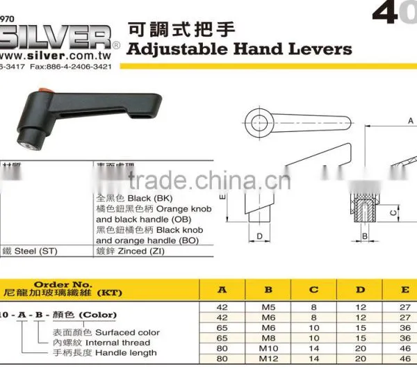 For CNC Drilling and Mechanical Parts Plastic Adjustable Hand Lever photo-2