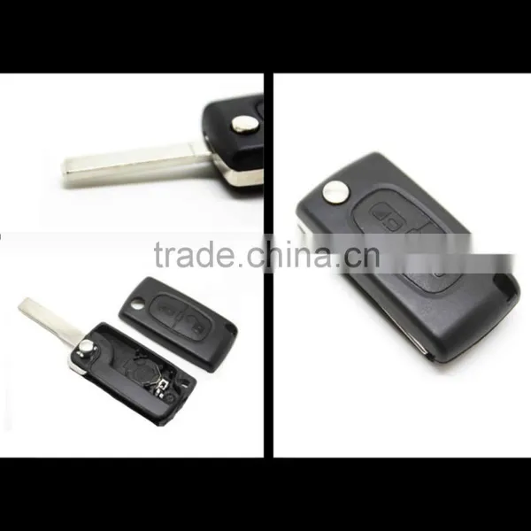 Uncut Blade Folding Remote Key Case Shell Replacement for CITROEN C3 2 BUTTON Flip Switchblade Key Protection Cover photo-3