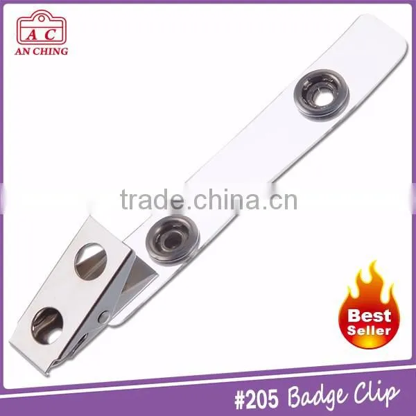 Popular 2 Hole Metal id Card Holder Clip With Reinforced Popper Strap photo-4