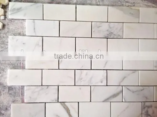 Hot Brick Design Calacatta Gold Marble Mosaic TIles With Competitive Prices photo-2