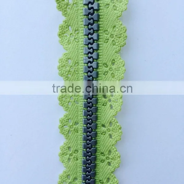 Lace Tape Nylon Plastic Metal Lace Zipper photo-6