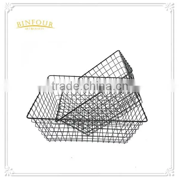Metal Black Powder Coating Storage Baskets photo-2