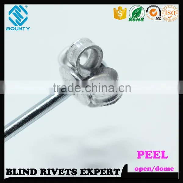 HIGH QUALITY OPEN END MANUFACTURER PROTRUDING CROWN HEAD ALUMINUM PEEL TYPE RIVETS photo-4