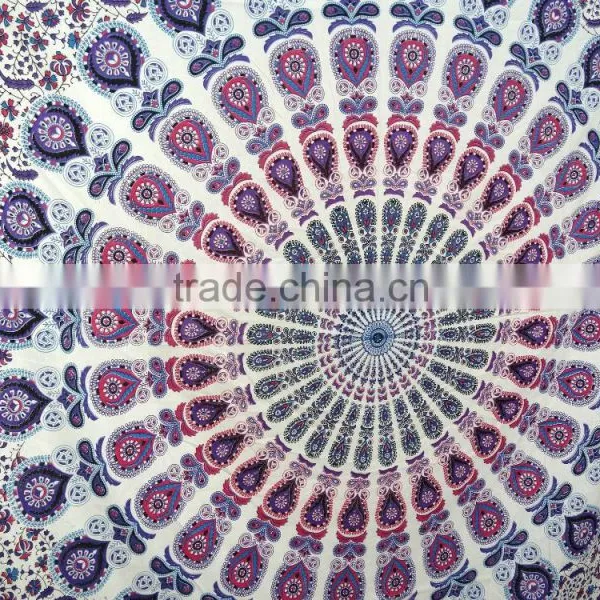White Mandala Tapestry Bohemian Bedding Mandala Dorm Tapestry photo-2