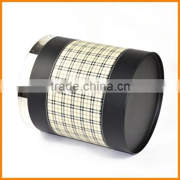 British European Leather + Metal Paint Trash Barrels Creative Trash Container Shipping Stylish Rooms Bucket photo-5