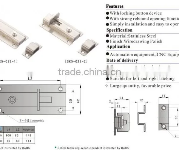 SK5-022 Stainless Steel Button Cabinet Panel Door Plug Pin photo-2
