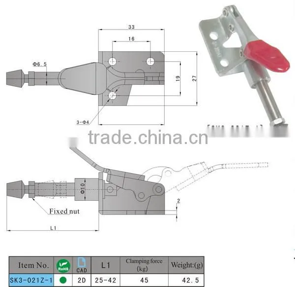 2016 Hot Selling Horizontal Toggle Clamp SK3-021Z-1 photo-2
