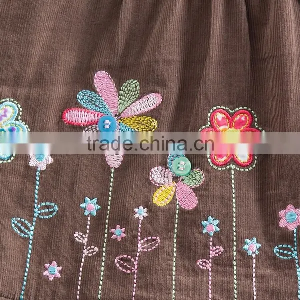 (9016#BROWN) 18M-6Y Children Wear Cotton Baby Girls Corduroy Girl Dress photo-3