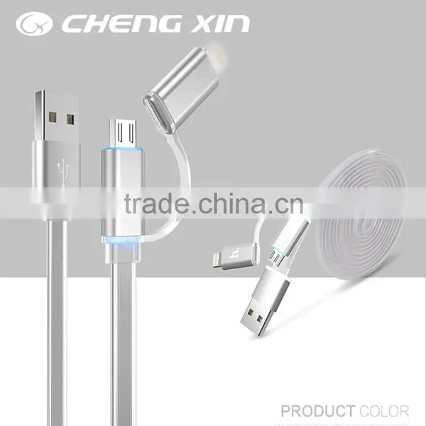 [CX]Hot Selling 2 in 1 Led Lighting Usb Data Cable for Mobile Phone With Led Light Micro Usb Charging Cable 2016 New Style Supplier's Choice photo-5