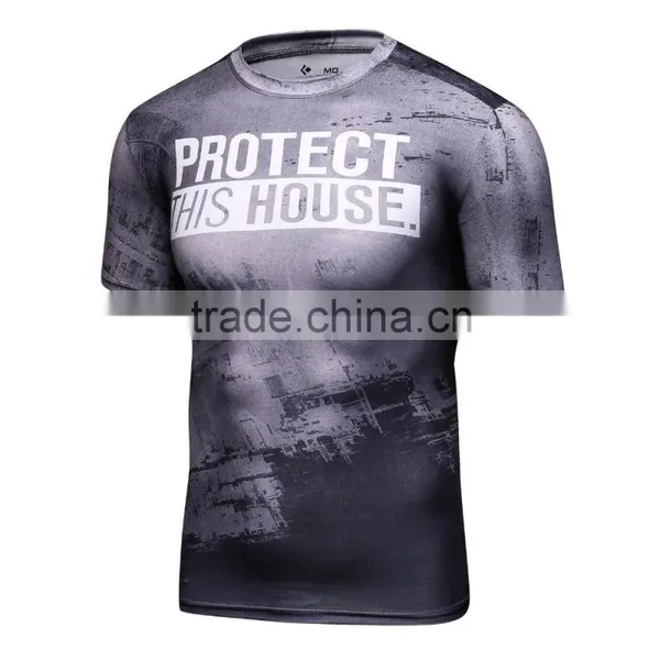 Men's Patriotic Protect This House Performance Training T Shirt Men Compression Tights Sports T Shirt photo-2