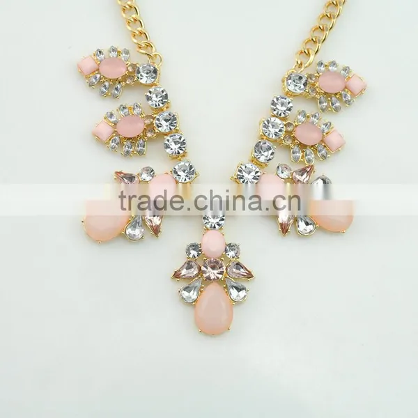Fashion Resin Crystal Necklace and Earrings Jewerly Set Fancy Crystal Necklace Sets Supplier's Choice photo-2