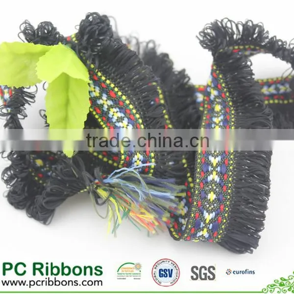 Wholesale 5cm Fringed Jacquard Woven Ribbon Yard
