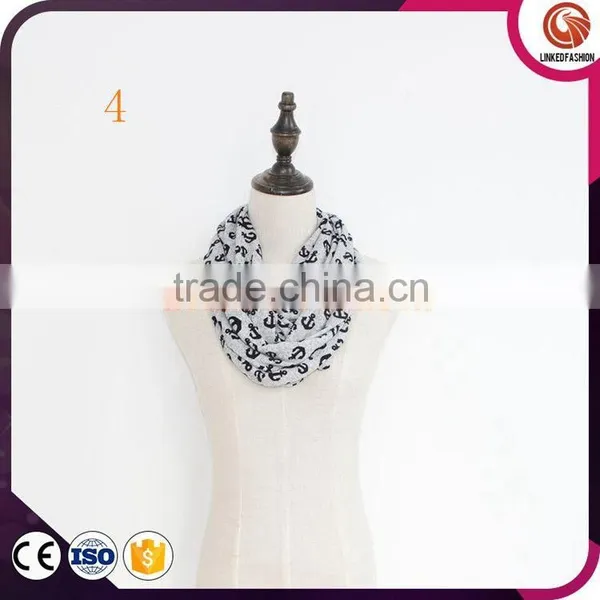 Wholesale Anchor Pattern Fleece Snood Custom Scarf Soft Polar Winter Polar Fleece Infinity Scarf