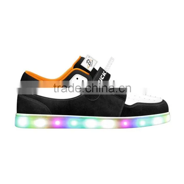 Black Top Selling Kids LED Skate Shoe, Recharging Kids LED Sport Shoe, Factory Price Kids LED Flat Shoe photo-2