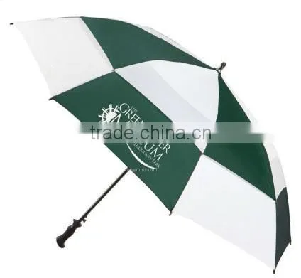 Auto Open Two Colors Pongee Fabric Fiber-glass Storm Golf Umbrella photo-2