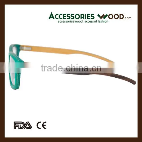 Green Wood Frame Optical Eyeglasses Student Fashional Reading Glasses photo-2