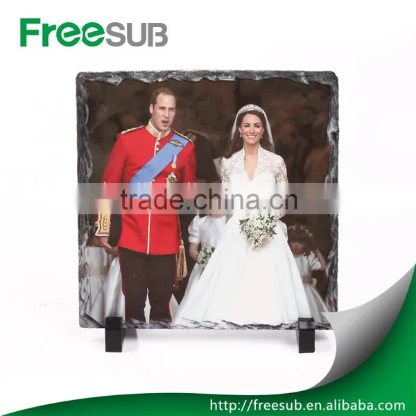 Sublimation Printed Rock Slate L20*H20*W0.9CM Blank Square Sublimation Rock Photo Frame photo-5