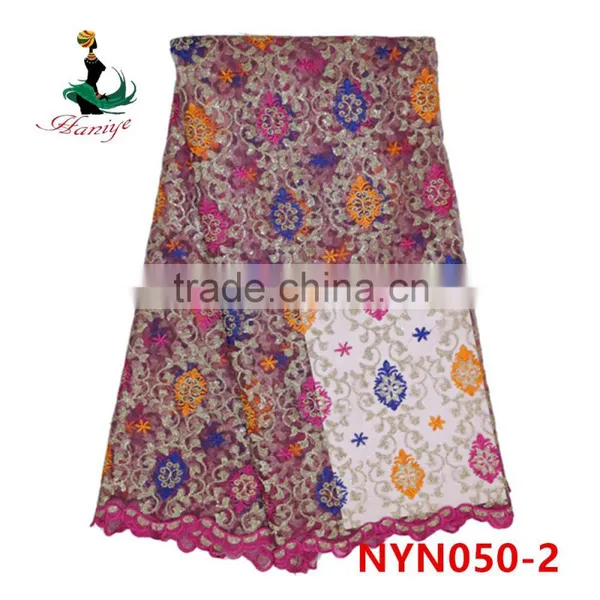 2016 Haniye African Comfortable Net Lace Tulle Lace Fabric for Wedding Dresses/NYN50 photo-3