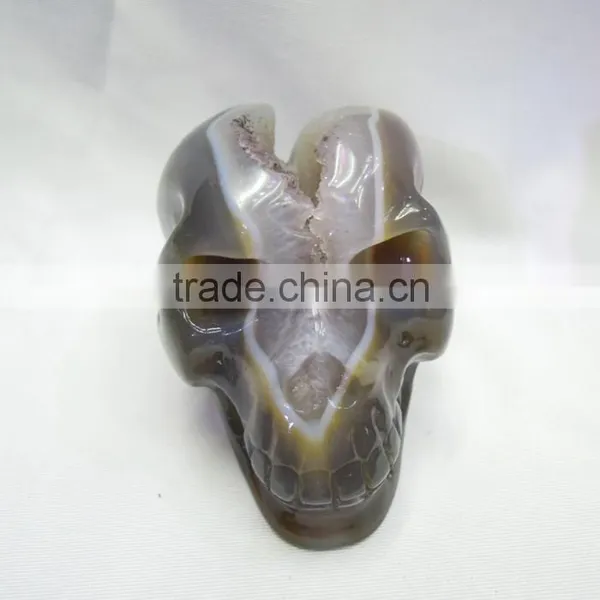 100% Natural Dream Amethyst Crystal Quartz Skull on Sale With Geode photo-2