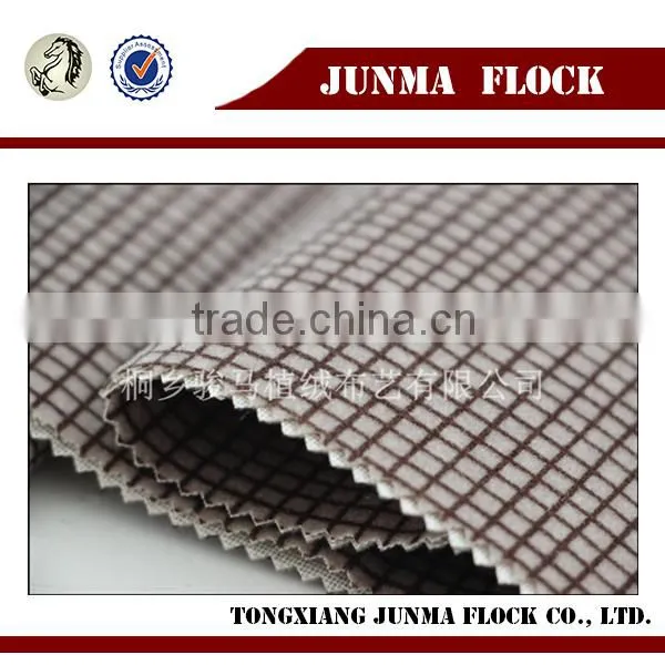 Coffee Check Pattern Three Proofing Flock Print Digital Printing Fabric for Bedding Sets photo-2