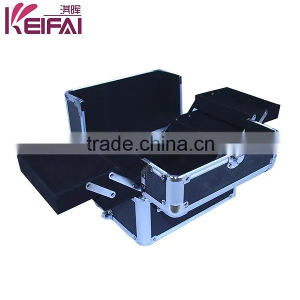 Customization Retractable Handle 4 Tiers Beauty Professional Makeup Case With Wheels photo-2