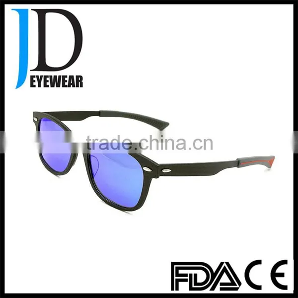 Custom Made Black Frame Blue Lens Vintage Carbon Fiber Sunglasses photo-2