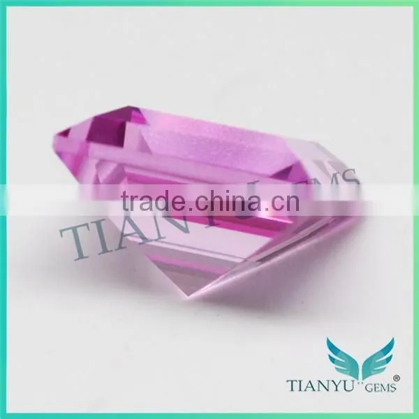 Wuzhou Wholesale Synthetic Diamonds 2# Pink Ruby Gems Ruby Corundum Stone Square Shape photo-5