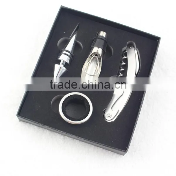Gift Box 4 Piece Wine Accessory Set Wine Tool Kit Opener Set photo-2