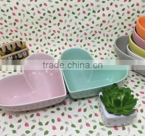 Stocked Heart Shape Sala Bowl,ceramic Soup Bowl for Microwave Oven photo-6