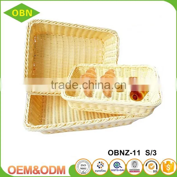 Custom Cheap Stackable Woven Heated Durable Rising Square Plastic Bread Fruit Basket photo-2