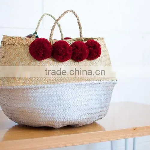 Deep Red Pompom Panier Boule, Panier Basket photo-2