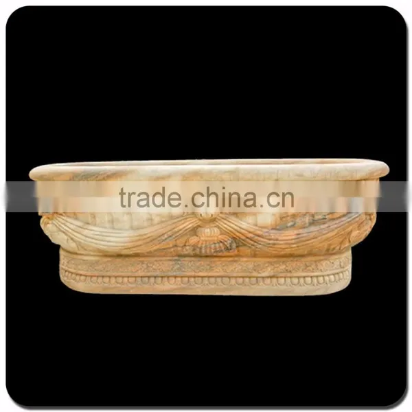 Wholesale House Decor White Marble Freestanding Bathtub photo-3