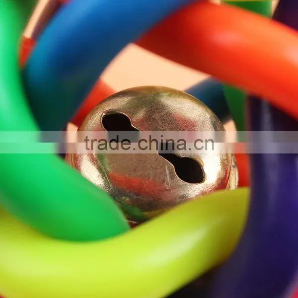 6cm Colorful Ball Pet Supplies Bell Knitting Ball Pet Toy Dog Toy Sounding Rainbow Pet Ball photo-2