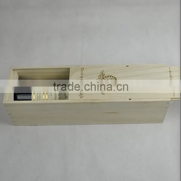 2016 Wholesale Cheap Wooden Single Bottle Red Wine Box