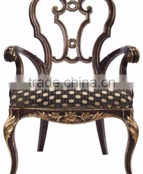 Nice Designed Classic European Solid Wood Carving Golden Royal Chair With Chinoiserie Influenced BF12-04264a photo-4