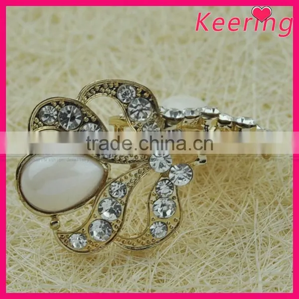 Fashionable Wholesale White Bead Rhinestone Flower Metal Button WBK-1508 photo-2