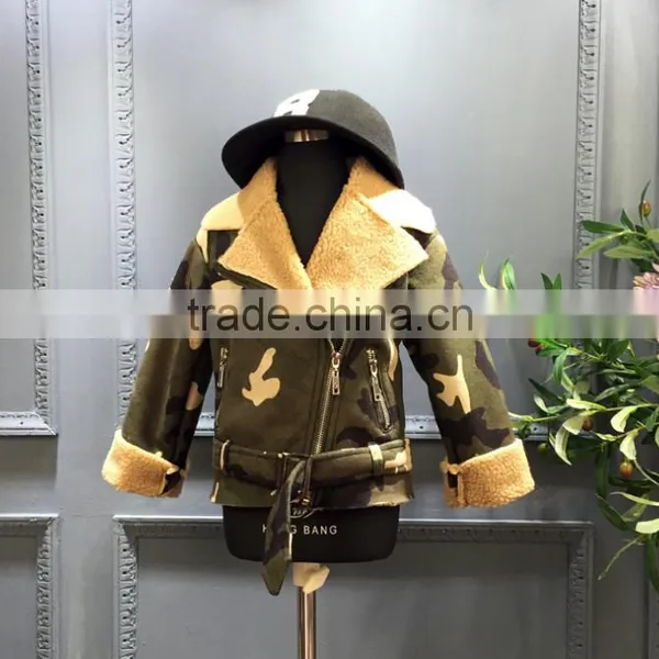 Wholesale Bomber Jacket Childrens Camouflage Color Lambs Wool Coat photo-2