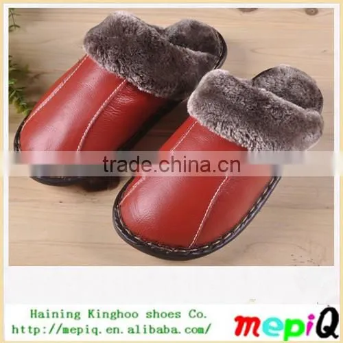 2013 Latest Design Best Selling Leather Indoor Slippers for Women