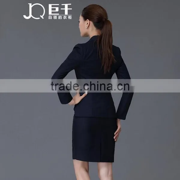 2 Pieces Blue Plus Size Fashion Business Women Formal Suit photo-2