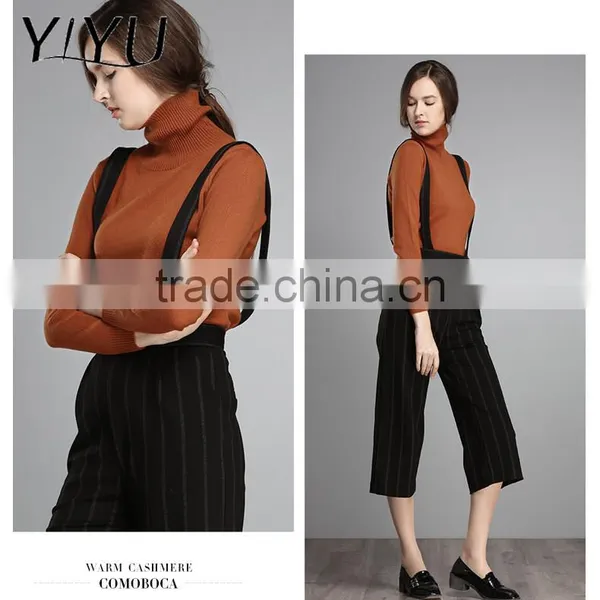 Custom High Quality Women Slim Turtleneck Knit Cashmere Pullover photo-6