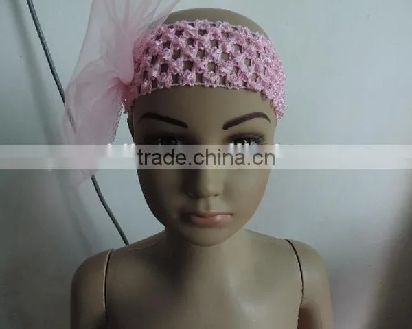 Baby Girl Reseau Hairband Bowknot Chiffon Lace Kids Adjustable Elastic Headband Wholesale photo-3
