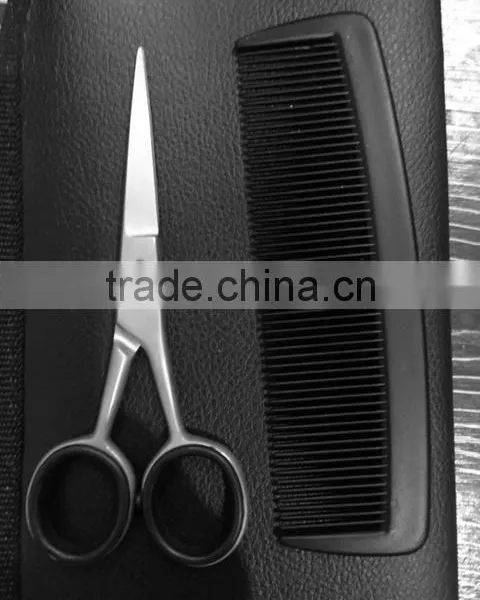 Beard Scissors/Eyebrow Scissors With Comb in a Leather Pouch