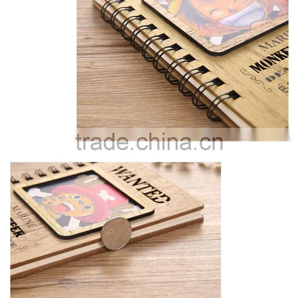One Piece Luffy Cartoon Wooden Birthday Gift Anime Notebook For Student photo-3