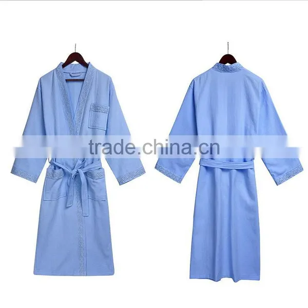 Soft Cotton Waffle Women Bathrobe, 100% Cotton Wholesale Bath Robe photo-4
