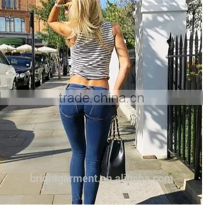Low Waist Sport Leggings Women Sexy Hip Push up Pants Jeans photo-5