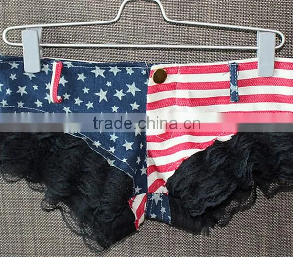 Fashion Flag Prints Women Jeans Summer Shorts photo-6