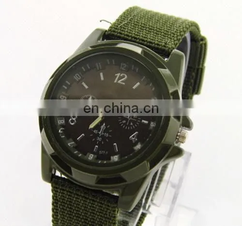 Fashion New Military Style Fabric Nylon Watch Band Quartz Wrist Watch