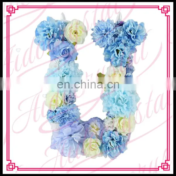 Aidocrystal Flower Green Blue Yellow Color Pearl Silk Flower Letter U for Indoor and Outdoor Decor photo-6
