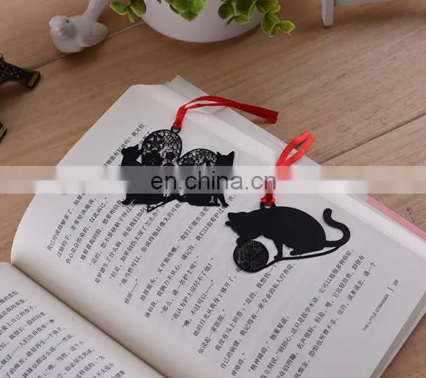 China Supplier Wedding Souvenier Cute Cat Metal Bookmark for Books Custom Lovely Inspirational Bookmark photo-5