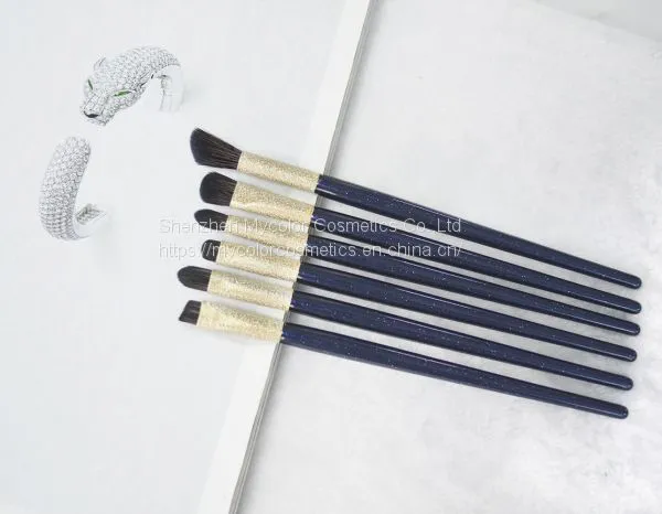 6pcs Bling Synthetic Eyeshadow Brush Makeup Brush Set for Beginner Smooth Cosmetic Set photo-3